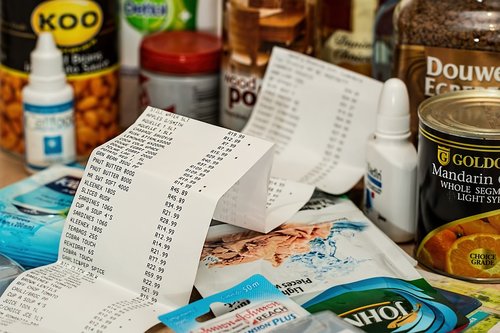 Receipt and groceries 