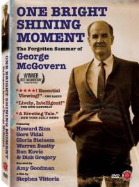 The film poster for 'One Bright Shining Moment' featuring a sepia image of George McGovern