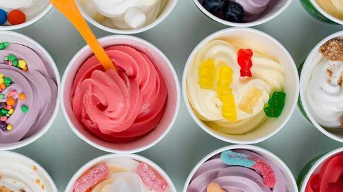 Colorful frozen yogurt 