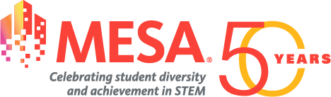 The MESA "Celebrating student diversity and achievement in STEM 50 years" logo
