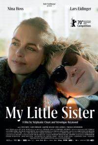 The 'My Little Sister' film poster featuring two people leaning on each other and grinning