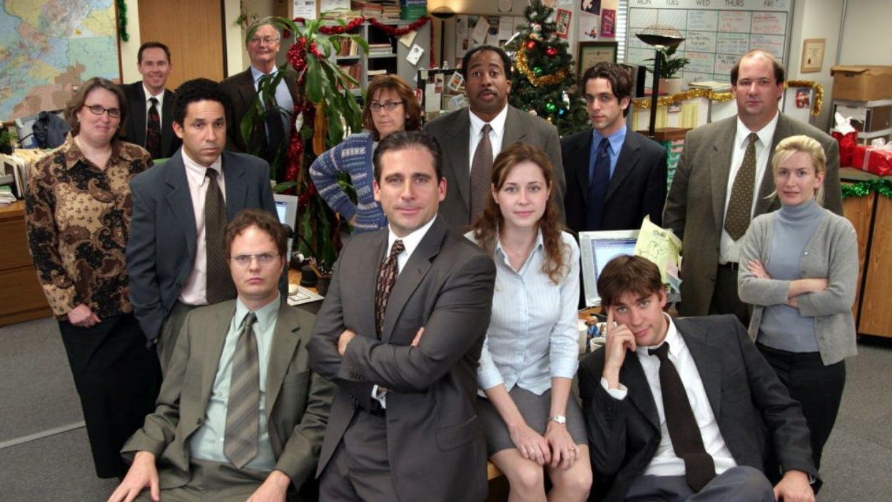 The cast members of 'The Office' posing in a group