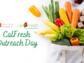 ASP 'Calfresh Outreach Day' graphic featuring a bag of groceries