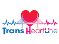 Graphic of a heart, bridge, and an electrocardiogram line above the words "Trans Heart Line"