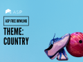 ASP 'Theme: Country' graphic featuring a red bowling ball and blue bowling shoes