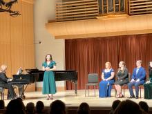 SSU singers performing on stage at the Vocal Repertory Recital