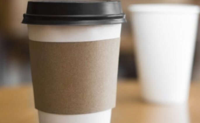 Coffee in a disposable to-go cup 