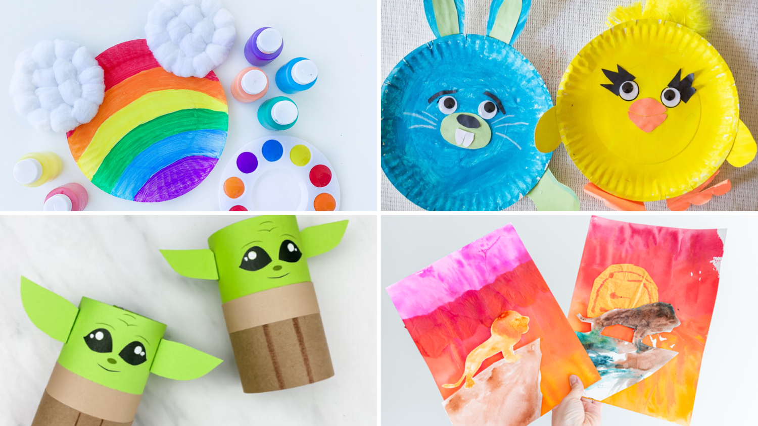 A variety of colorful paper craft projects 