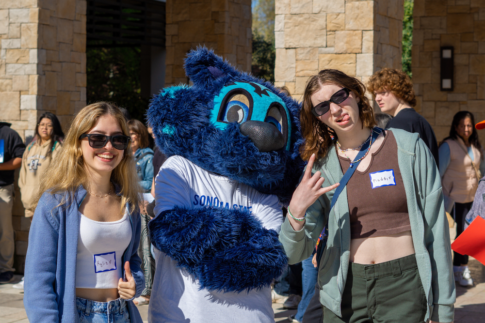 Students with Lobo at Decision Day