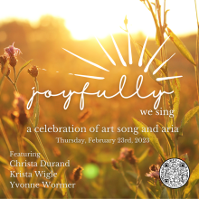 The event flyer for the 'Joyfully We Sing' recital