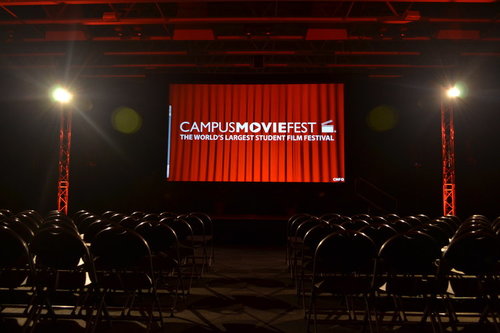 Theater that says Campus MovieFest 