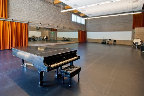 A piano in the music room 