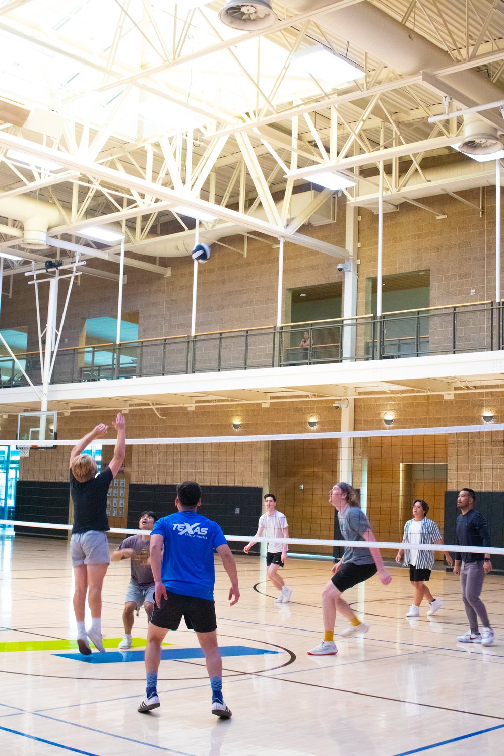 People playing volleyball in the SSU Campus Recreation Center