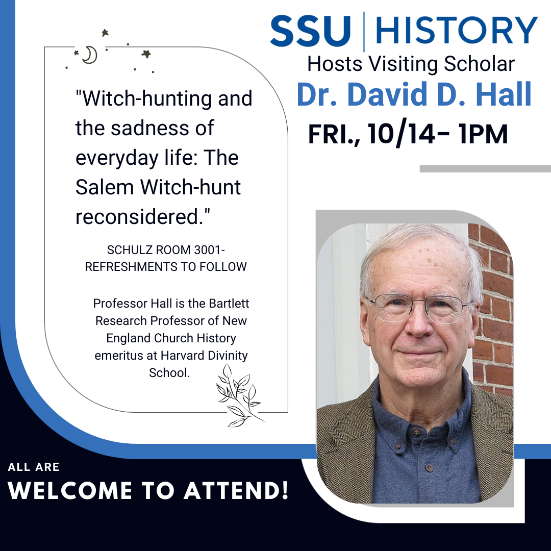 The event flyer for the "The Salem Witch-Hunt Reconsidered" lecture