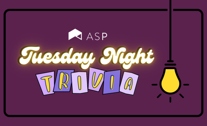 Illustrative graphic that reads 'ASP Tuesday Night Trivia'