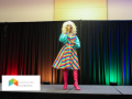 A drag queen performing in an SSU Student Center ballroom