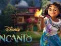 The film poster for 'Encanto' featuring an animated character smiling while holding a butterfly