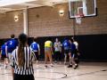 A group of people playing indoor sports