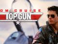 The film poster for 'Top Gun' featuring Tom Cruise 