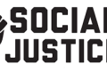 A graphic featuring a black raised fist next to the words 'Social Justice Week'
