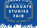 The event flyer for the second annual SSU Graduate Studies Fair