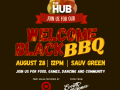 The event flyer for the Welcome Black BBQ