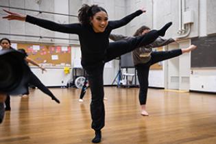 students in dance class