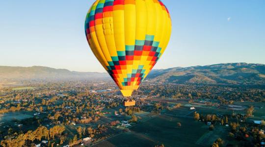 Hot air balloon above Sonoma County